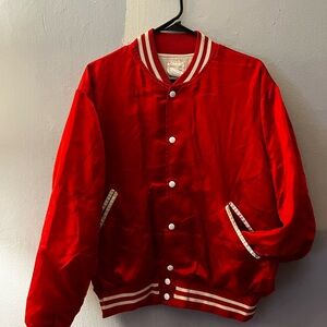 Red Varsity Jacket with White Accents